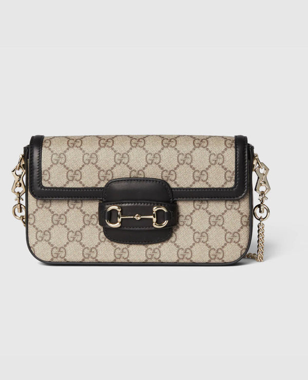 Sac à épaule Gucci Horsebit 1955 Soft petit format  - Noir