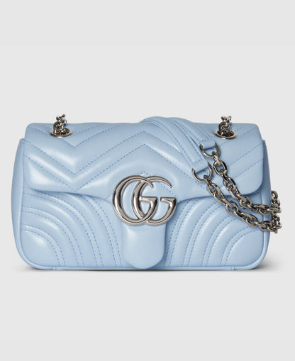 Sac à épaule GG Marmont petit format - Bleu ciel