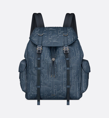 Sac à dos à rabat Dior Hit The Road - Bleu nuit