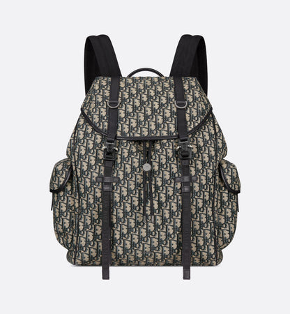 Sac à dos à rabat Dior Hit The Road - Noir Beige