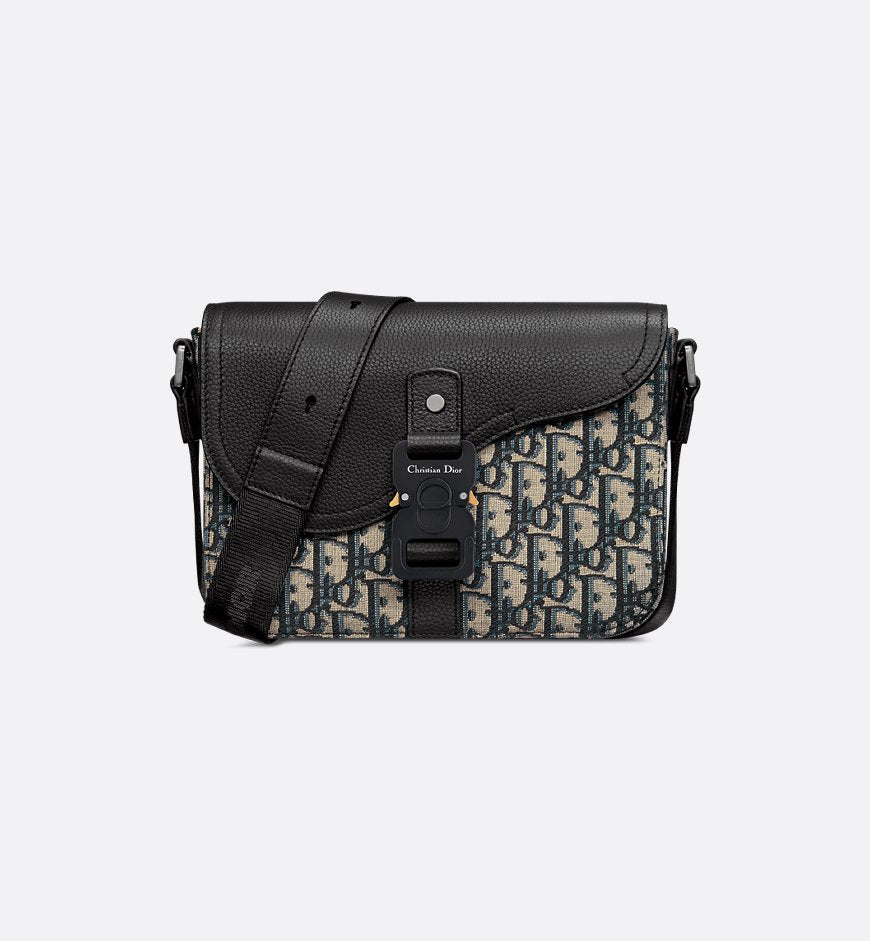 Sac Messenger à rabat Saddle Small Dior Noir et Beige