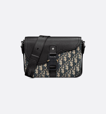 Sac Messenger à rabat Saddle Small Dior Noir et Beige