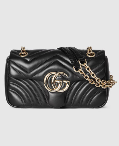 Sac à épaule GG Marmont petit format - Noir