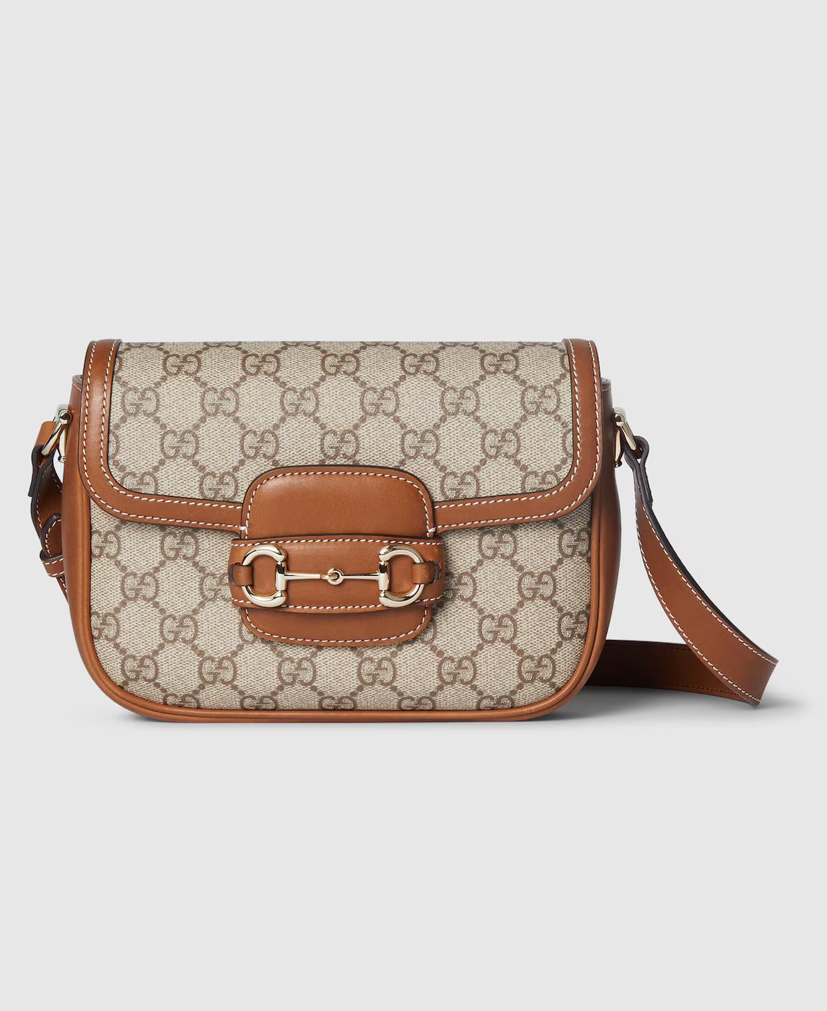Sac à épaule Gucci Horsebit 1955 Soft petit format - Marron