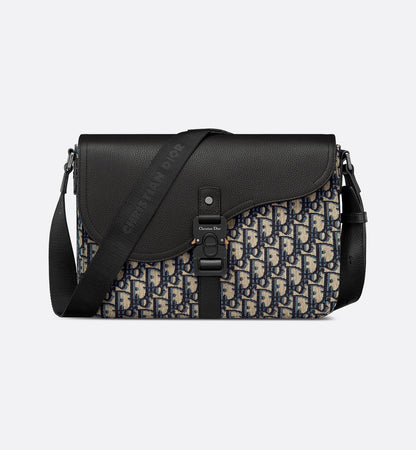 Sac Messenger à rabat Saddle - Dior - Motif blanc