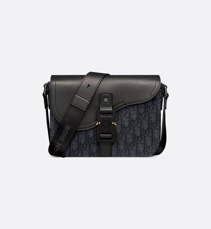 Sac Messenger à rabat Saddle Small Dior Noir