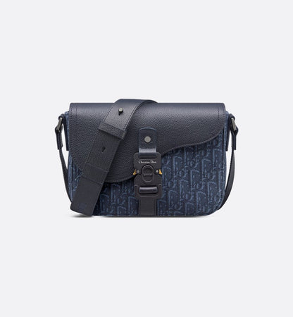 Sac Messenger à rabat Saddle Small Dior Bleu Marine