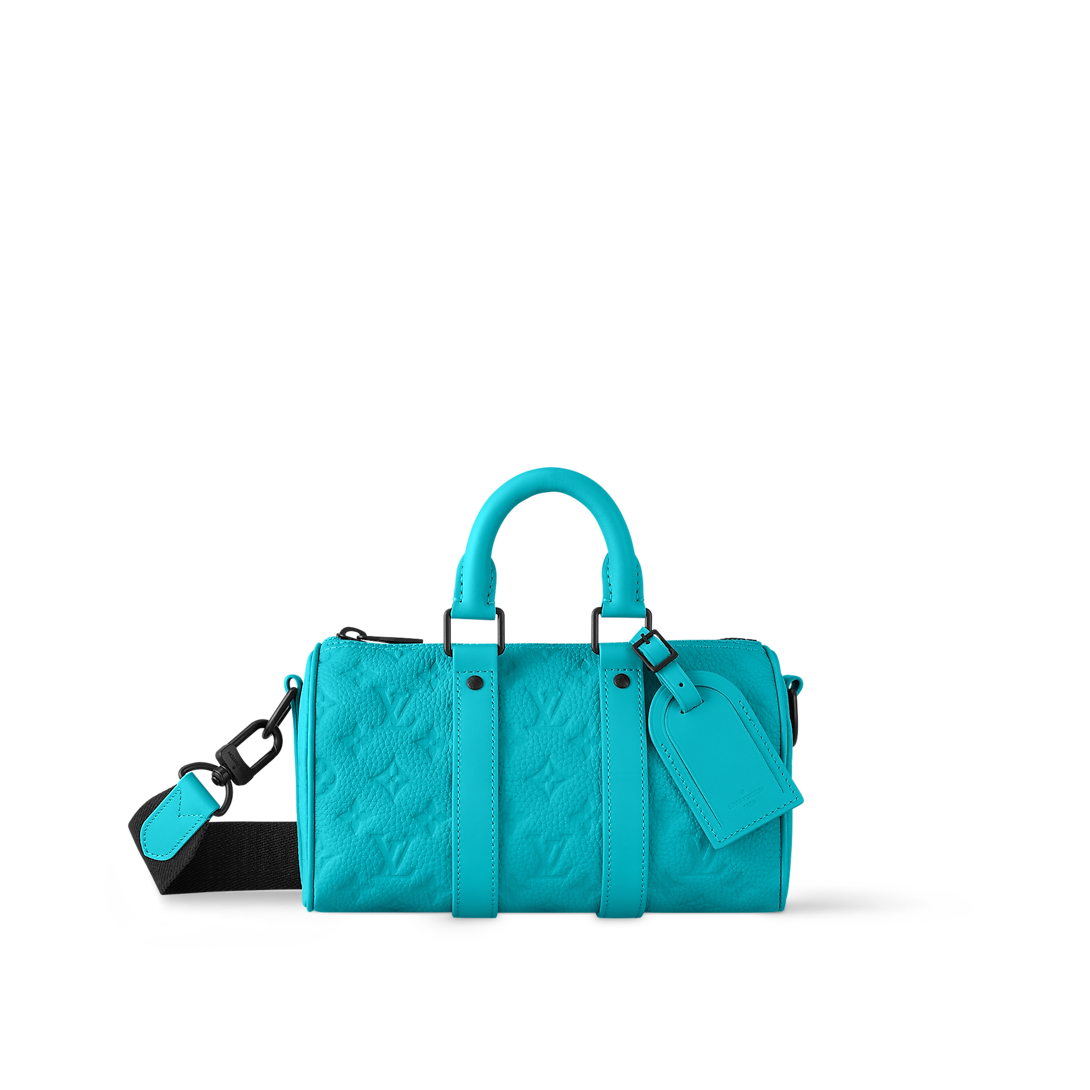 Sac Keepall Bandoulière 25 Noir Cuir - LV - Bleu