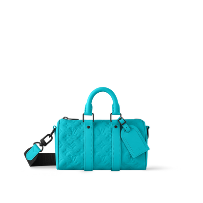 Sac Keepall Bandoulière 25 Noir Cuir - LV - Bleu