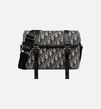 Sac Messenger à rabat Dior Hit The Road Noir et Beige