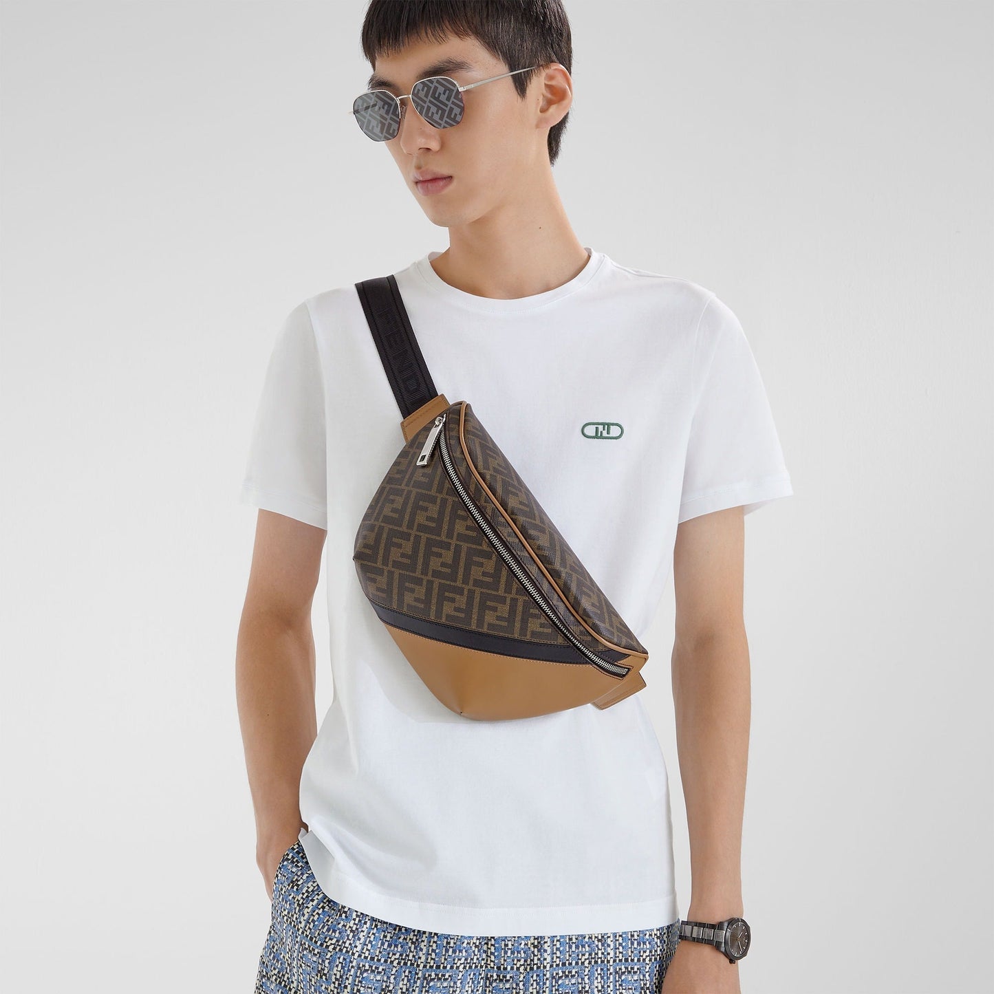 Sac banane Fendi Diagonal - Marron
