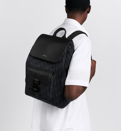 Sac à dos à rabat Saddle - Dior - Noir