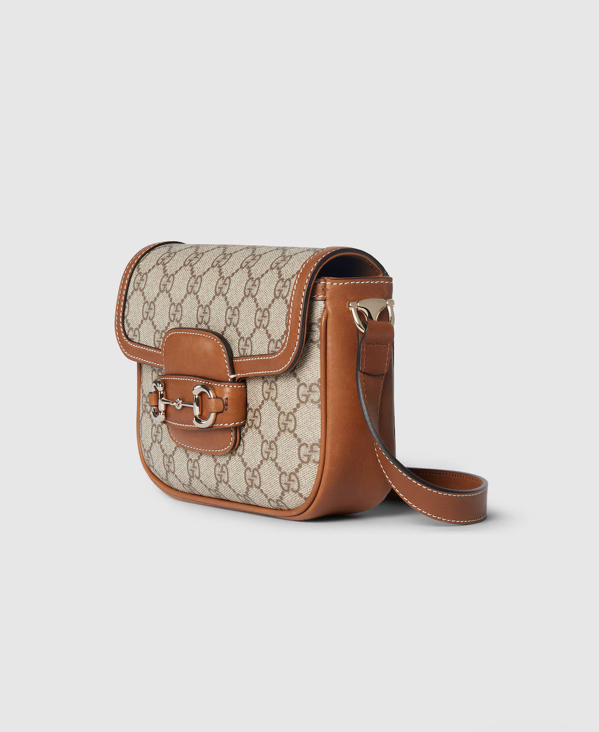 Sac à épaule Gucci Horsebit 1955 Soft petit format - Marron
