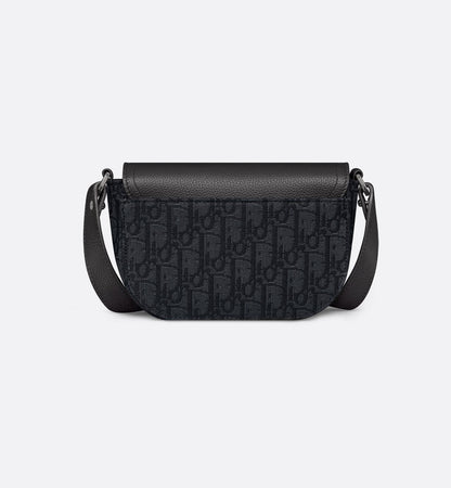 Mini sac Messenger Dior à rabat Saddle Toile - Noir