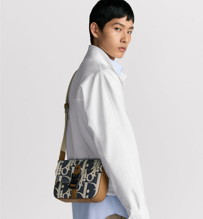 Sac Messenger Saddle Dior - Bleu Blanc