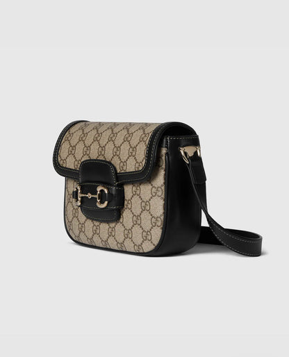 Sac à épaule Gucci Horsebit 1955 Soft petit format - Noir