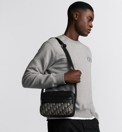 Sac Messenger zippé Rider 2.0 Dior Noir et Beige
