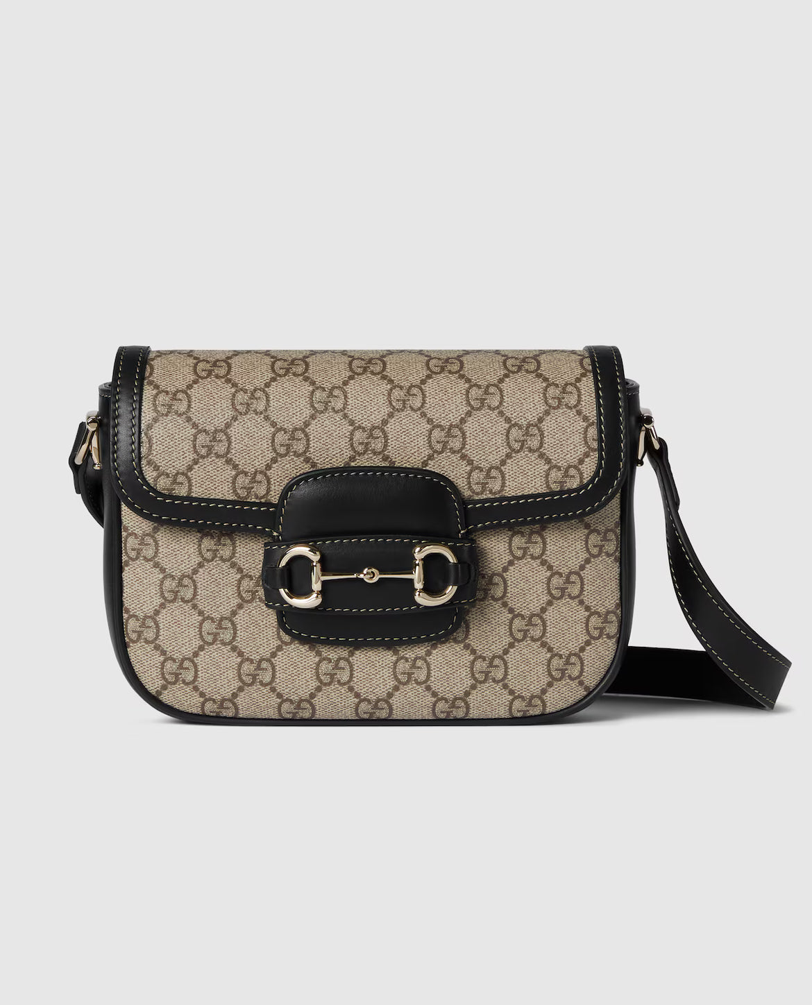 Sac à épaule Gucci Horsebit 1955 Soft petit format - Noir