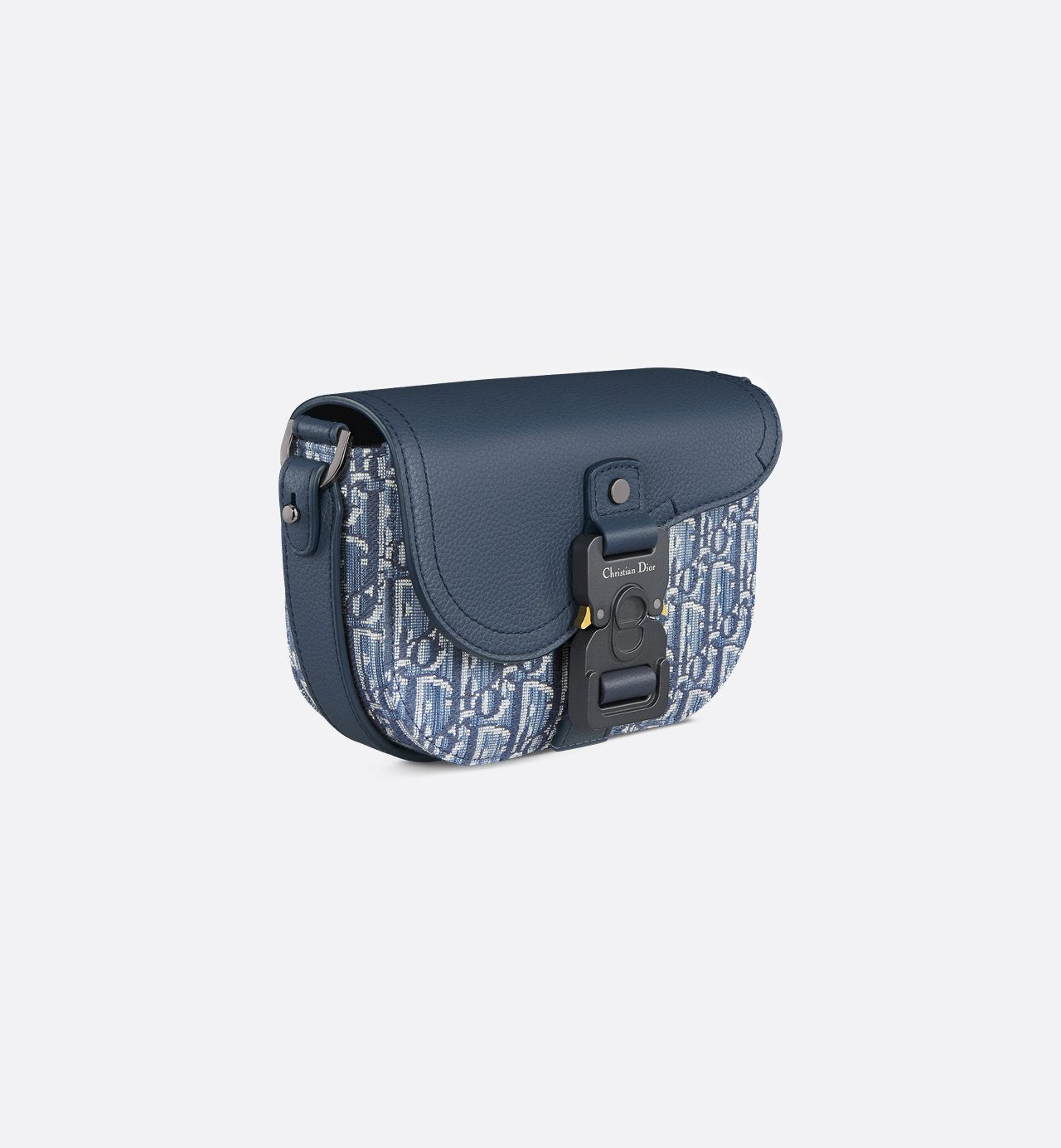 Mini sac Messenger Dior à rabat SaddleToile - Bleu jeans