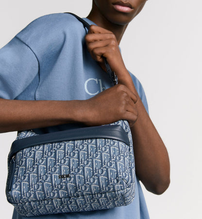 Sac Hobo Rider Soft Small Dior - Bleu