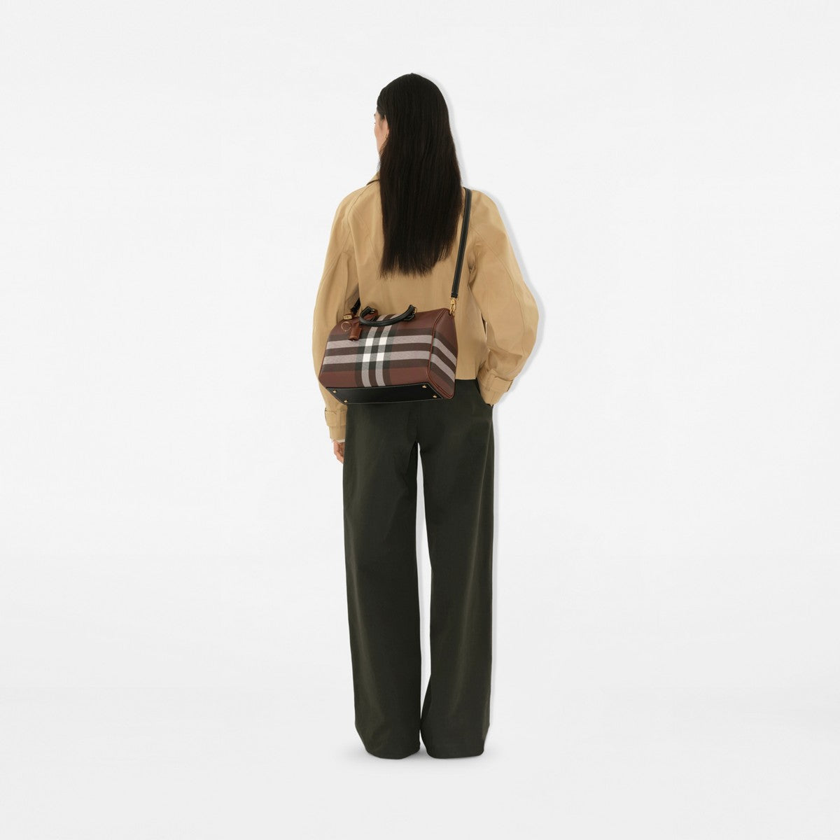 Sac bowling Check - BURBERRY - Marron