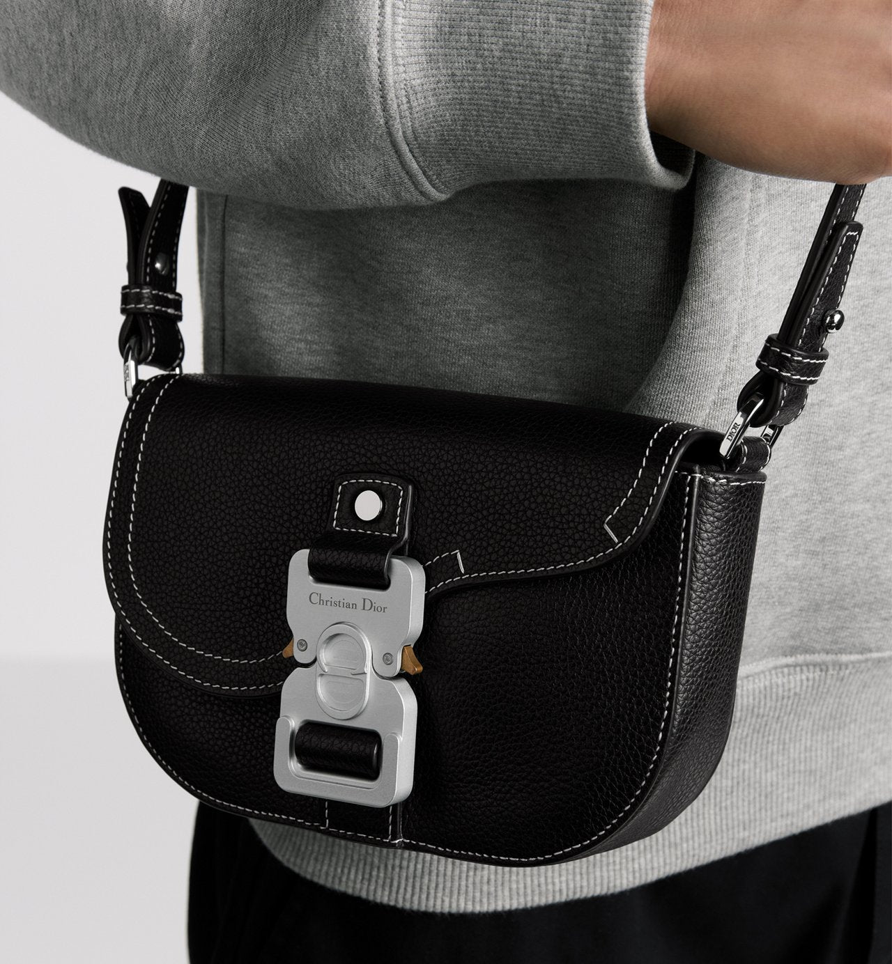 Mini sac Messenger Dior à rabat Saddle - Noir