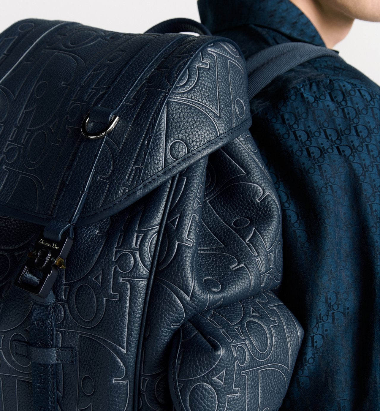 Sac à dos à rabat Dior Hit The Road - Bleu nuit