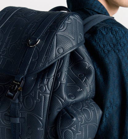 Sac à dos à rabat Dior Hit The Road - Bleu nuit