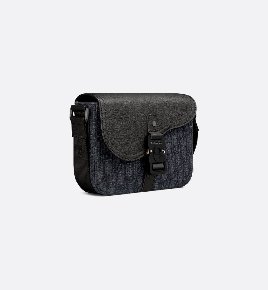 Sac Messenger à rabat Saddle Small Dior Noir