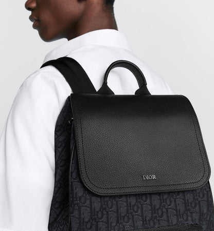 Sac à dos à rabat Saddle - Dior - Noir