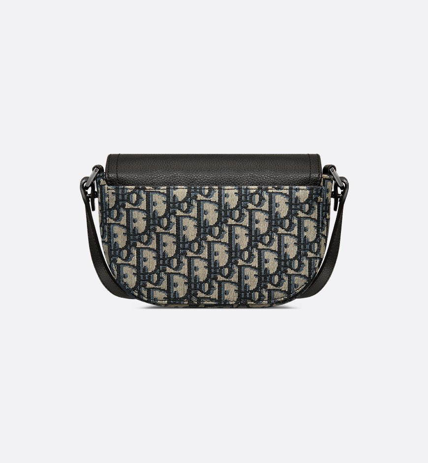 Mini sac Messenger à rabat Saddle Dior Noir et Beige