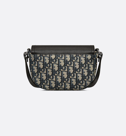 Mini sac Messenger à rabat Saddle Dior Noir et Beige