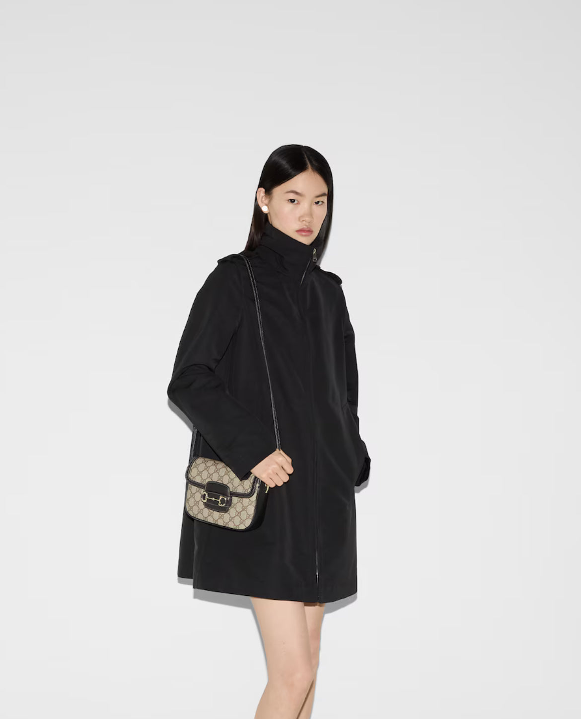 Sac à épaule Gucci Horsebit 1955 Soft petit format - Noir