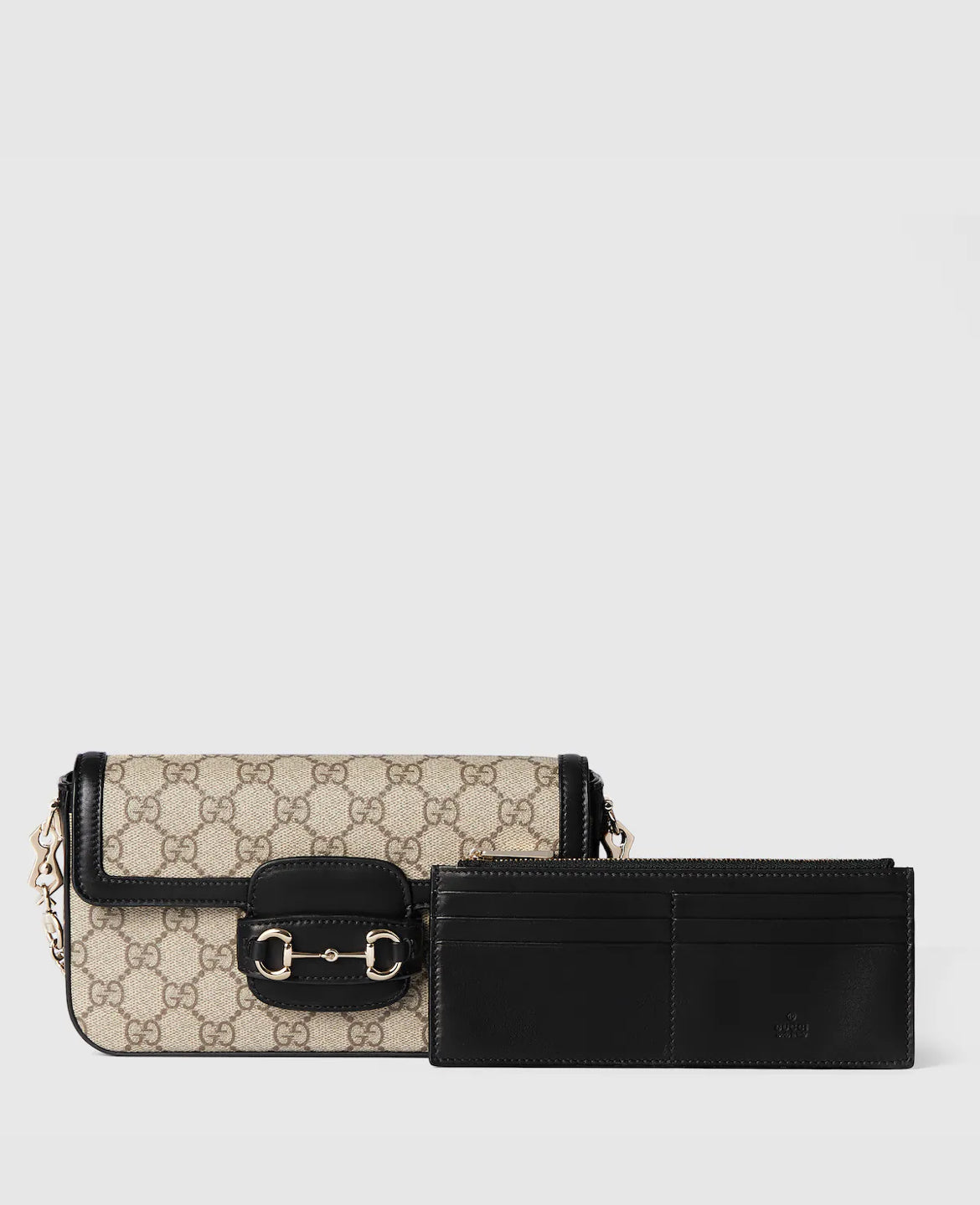 Sac à épaule Gucci Horsebit 1955 Soft petit format  - Noir