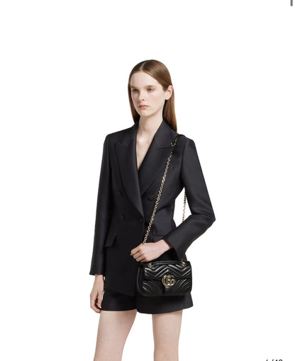 Sac à épaule GG Marmont petit format - Noir