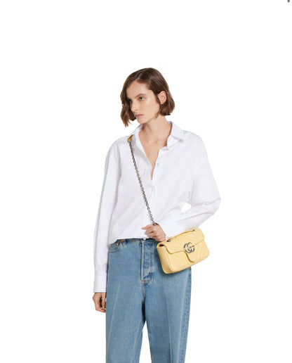 Sac à épaule GG Marmont petit format - Beige