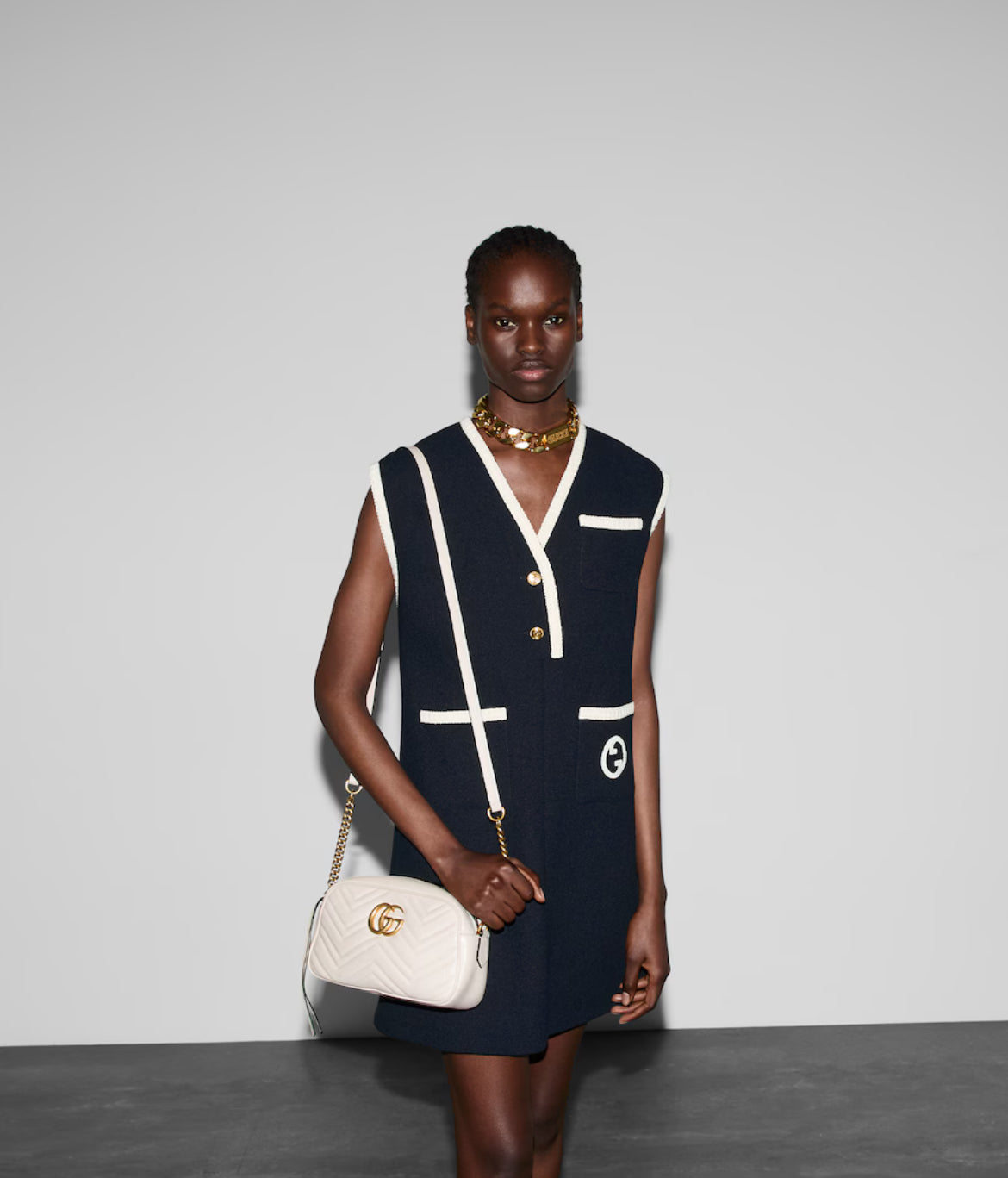 Sac pour appareil photo GG Marmont petit format - Blanc