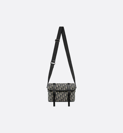 Sac Messenger à rabat Dior Hit The Road Noir et Beige