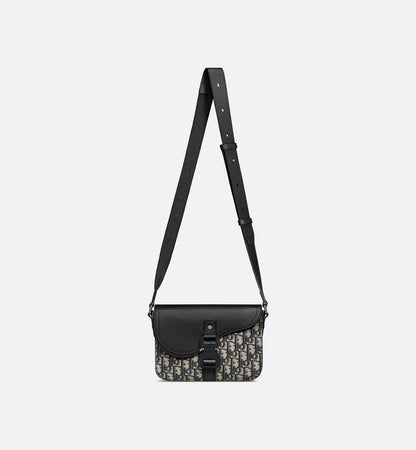 Sac Messenger à rabat Saddle Small Dior - Beige Noir