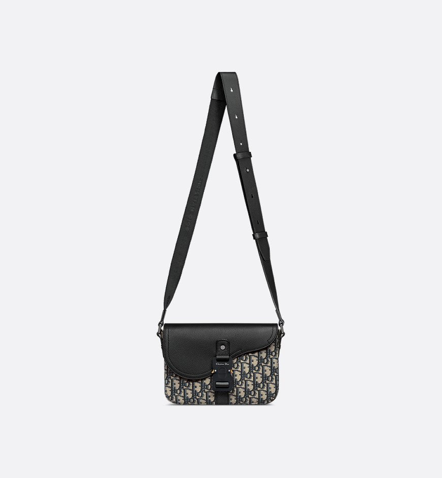 Sac Messenger à rabat Saddle Small Dior Noir et Beige