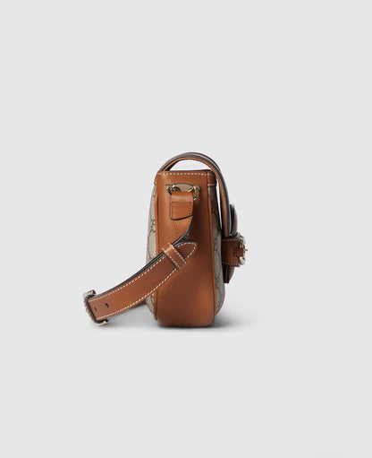 Sac à épaule Gucci Horsebit 1955 Soft petit format - Marron