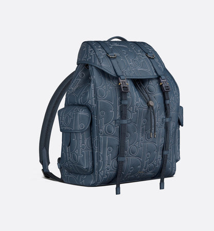 Sac à dos à rabat Dior Hit The Road - Bleu nuit