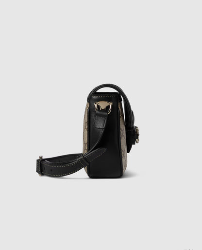 Sac à épaule Gucci Horsebit 1955 Soft petit format - Noir