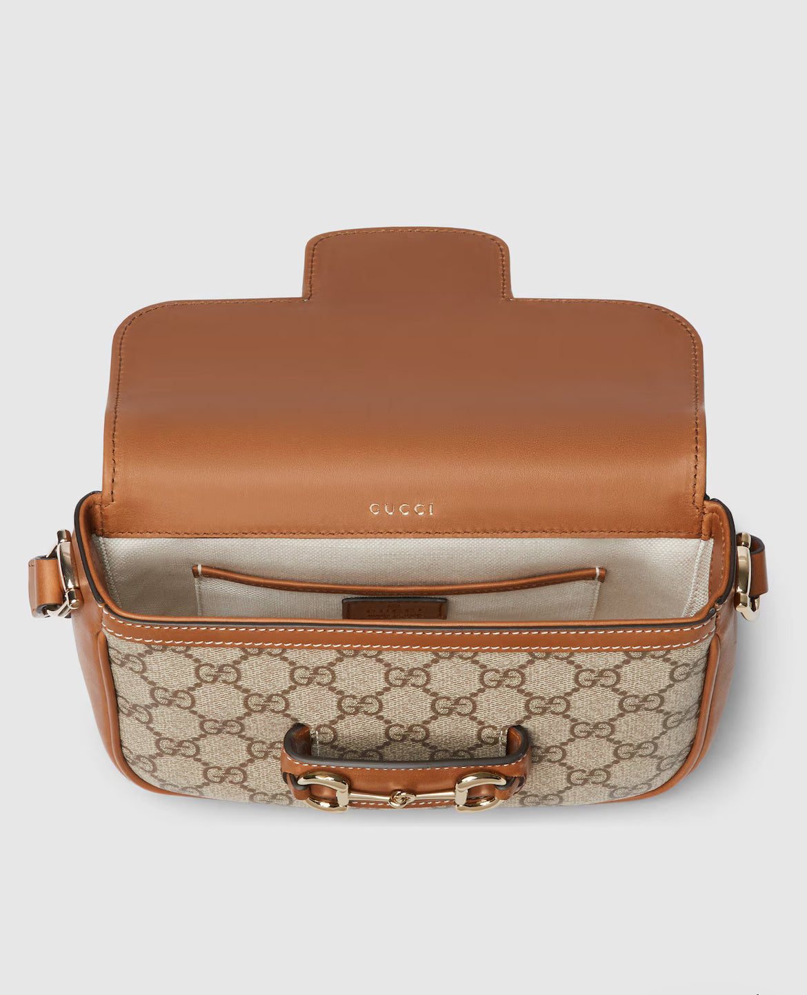 Sac à épaule Gucci Horsebit 1955 Soft petit format - Marron