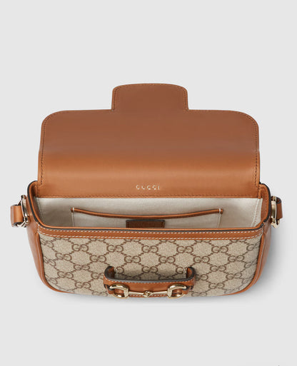 Sac à épaule Gucci Horsebit 1955 Soft petit format - Marron