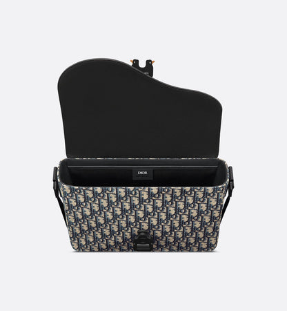 Sac Messenger à rabat Saddle Medium Dior - Beige Noir