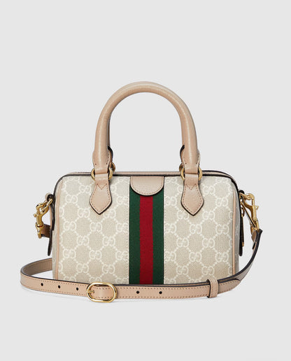 Sac Boston GG Ophidia petit format - Blanc